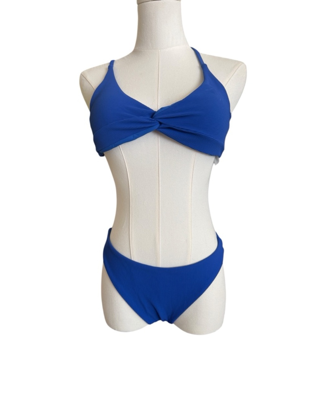 Royal Blue Twist-Front Bikini Set
